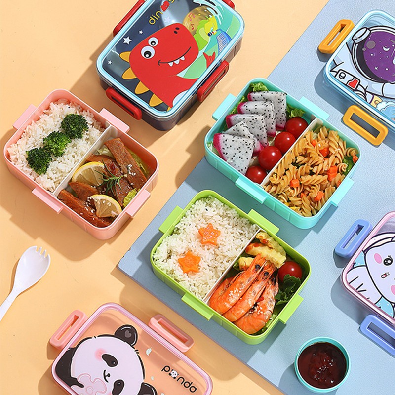 Character Lunch Box With Spoon & Container ( 1pc )